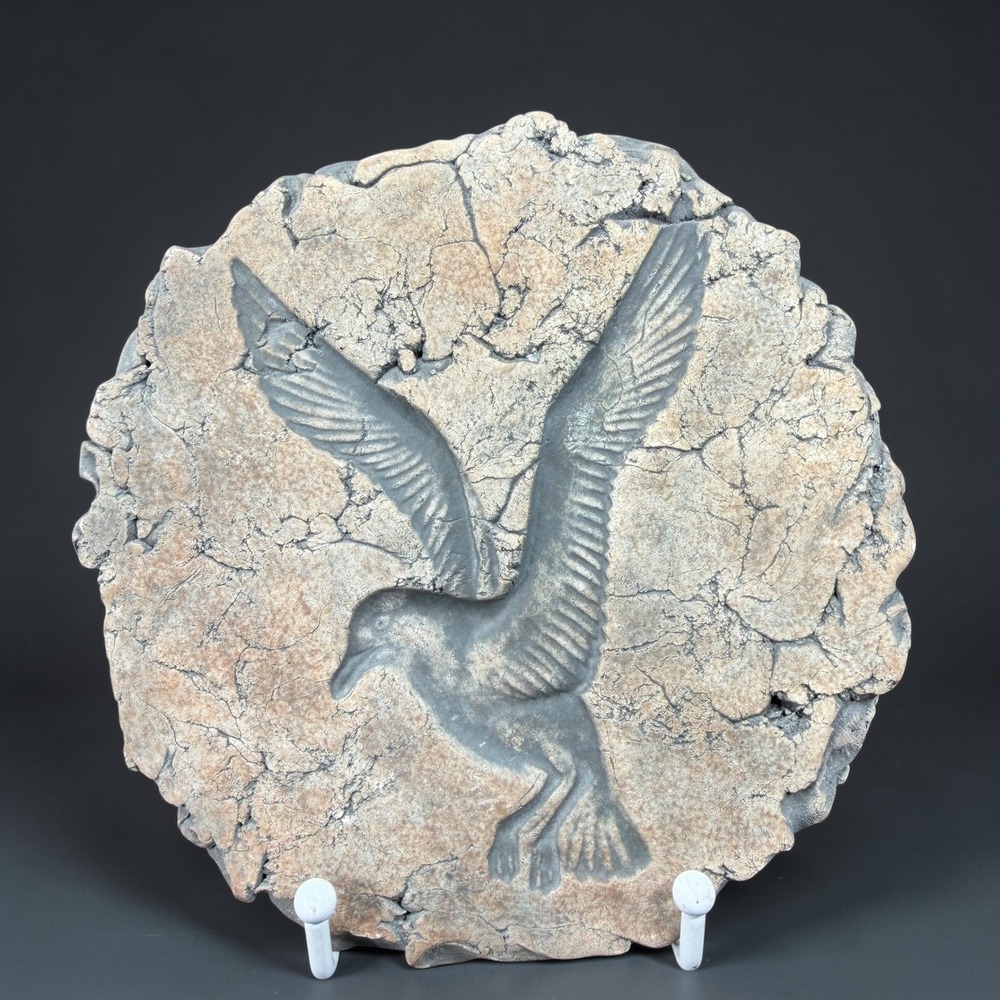 Mt St Helen Ash Shapes Of Clay Stan Signed Pottery Seagull Plaque Rustic Coastal